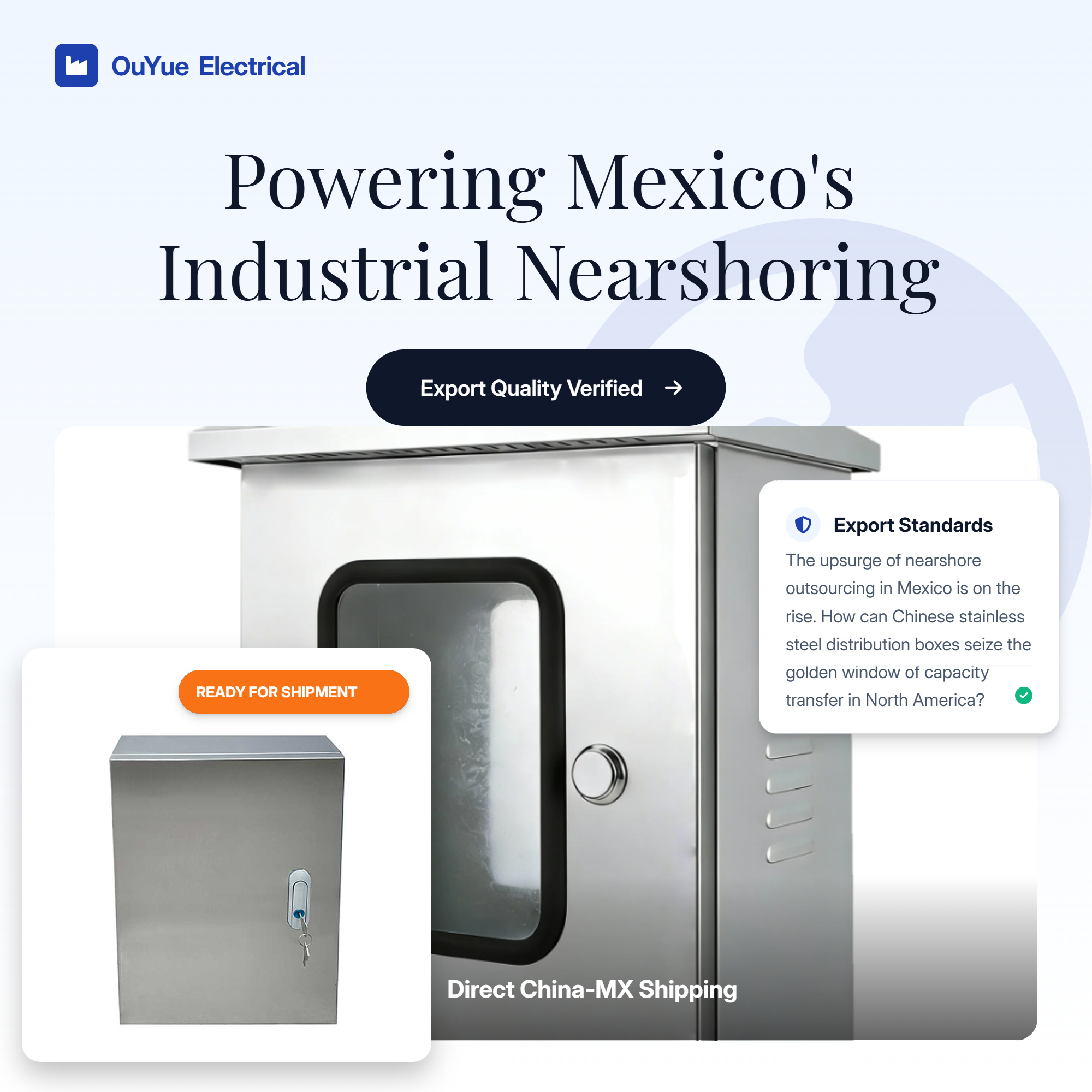 Økningen av nearshore outsourcing i Mexico er på vei oppover. Hvordan kan kinesiske distribusjonsbokser i rustfritt stål gripe det gyldne vinduet for kapasitetsoverføring i Nord-Amerika?